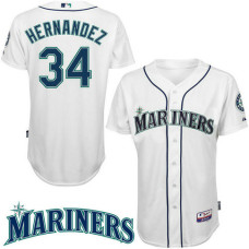Seattle Mariners #34 Felix Hernandez Home White 6300 Authentic Cool Base Jersey