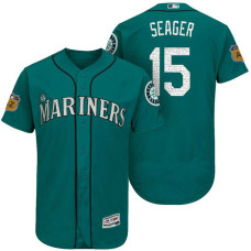 Seattle Mariners Kyle Seager #15 Aqua 2017 Spring Training Cactus League Patch Authentic Collection Flex Base Jersey