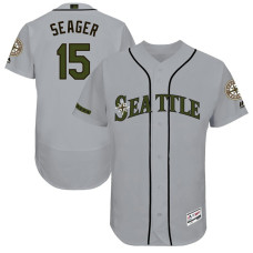 Kyle Seager #15 Seattle Mariners 2017 Memorial Day Grey Flex Base Jersey