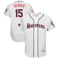 Kyle Seager #15 Seattle Mariners 2017 Stars & Stripes Independence Day White Flex Base Jersey