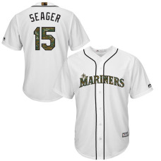 Seattle Mariners Kyle Seager #15 White Camo Fashion 2016 Memorial Day Cool Base Jersey