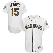 Seattle Mariners Kyle Seager #15 White Camo Fashion 2016 Memorial Day Flex Base Jersey