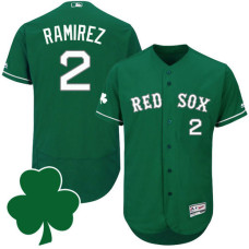 Boston Red Sox #2 Hanley Ramirez St. Patricks Day Green Celtic Flexbase Authentic Collection Jersey