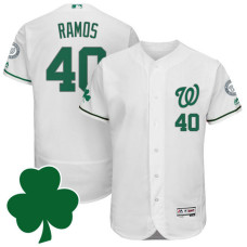 Washington Nationals #40 Wilson Ramos St. Patricks Day Green Celtic Flexbase Authentic Collection Jersey
