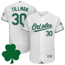 Baltimore Orioles #30 Chris Tillman St. Patricks Day White Celtic Flexbase Authentic Collection Jersey
