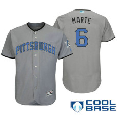 Pittsburgh Pirates #6 Starling Marte Grey Fashion 2016 Father's Day Cool Base Jersey
