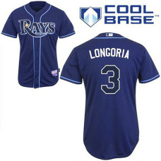 Tampa Bay Rays #3 Evan Longoria Dark Blue Jersey