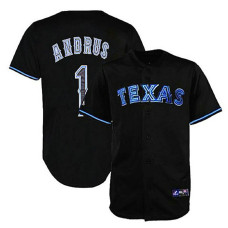 Texas Rangers #1 Elvis Andrus Black Fashion Jersey