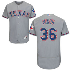 Texas Rangers Mike Minor #36 Grey Authentic Collection Road Flex Base Player Jersey