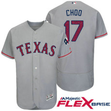 Texas Rangers #17 Shin-soo Choo Grey Stars & Stripes 2016 Independence Day Flex Base Jersey