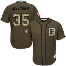 Detroit Tigers #35 Justin Verlander Olive Camo Jersey