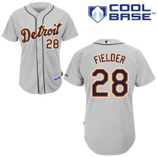 Detroit Tigers #28 Prince Fielder Grey Away Cool Base Jersey