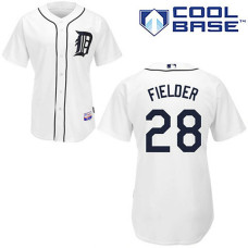 Detroit Tigers #28 Prince Fielder White Home Cool Base Jersey