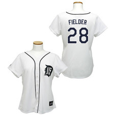Detroit Tigers #28 Prince Fielder White WoFashion Jersey