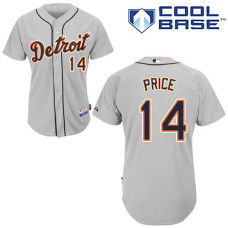 Detroit Tigers #14 David Price Authentic Grey Away Cool Base Jersey