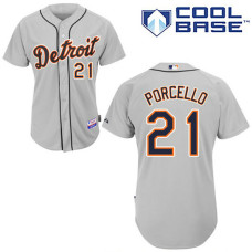 Detroit Tigers #21 Rick Porcello Authentic Grey Away Cool Base Jersey