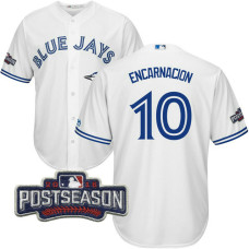 Toronto Blue Jays Edwin Encarnacion #10 White 2016 Postseason Patch Cool Base Jersey