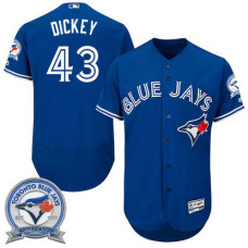Toronto Blue Jays R.A. Dickey #43 Royal Alternate 40th Anniversary Patch Flex Base Jersey