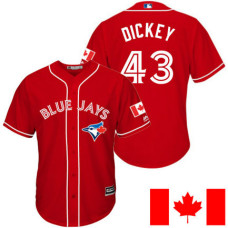 Toronto Blue Jays R.A. Dickey #43 2016 Canada Day Red Cool Base Jersey