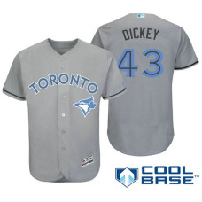 Toronto Blue Jays #43 R.A. Dickey Grey Fashion 2016 Father's Day Cool Base Jersey