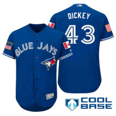 Toronto Blue Jays #43 R.A. Dickey Blue Stars & Stripes 2016 Independence Day Cool Base Jersey