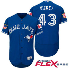 Toronto Blue Jays #43 R.A. Dickey Blue Stars & Stripes 2016 Independence Day Flex Base Jersey