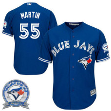 Toronto Blue Jays Russell Martin #55 Royal Alternate 40th Anniversary Patch Cool Base Jersey