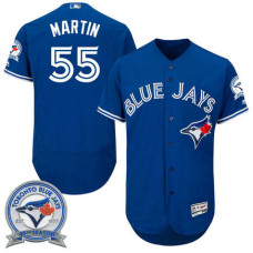 Toronto Blue Jays Russell Martin #55 Royal Alternate 40th Anniversary Patch Flex Base Jersey