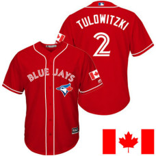 Toronto Blue Jays Troy Tulowitzki #2 2016 Canada Day Red Cool Base Jersey