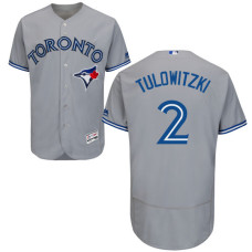 Toronto Blue Jays Troy Tulowitzki #2 Grey Flexbase Authentic Collection Jersey