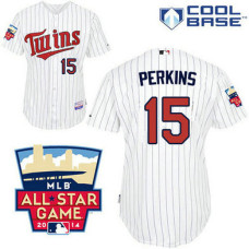 Minnesota Twins #15 Glen Perkins Authentic White Home Cool Base Jersey