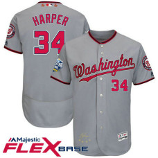 Washington Nationals Bryce Harper #34 Grey 2016 All-Star Game Signature Flex Base Jersey