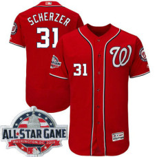Washington Nationals #31 Max Scherzer Scarlet 2018 All-Star Game Alternate Flex Base Player Jersey