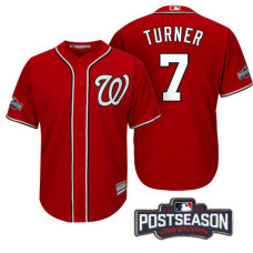 Washington Nationals Trea Turner #7 NL East Division Champions Red 2016 Postseason Patch Cool Base Jersey