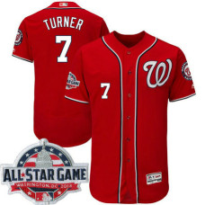 Washington Nationals #7 Trea Turner Scarlet 2018 All-Star Game Alternate Flex Base Player Jersey