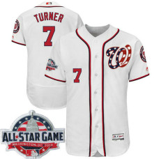 Washington Nationals #7 Trea Turner White 2018 All-Star Game Home Alternate Flex Base Player Jersey