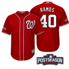 Washington Nationals Wilson Ramos #40 NL East Division Champions Red 2016 Postseason Patch Cool Base Jersey