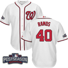 Washington Nationals Wilson Ramos #40 NL East Division Champions White 2016 Postseason Patch Cool Base Jersey