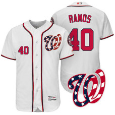 Washington Nationals Wilson Ramos #40 White 2017 Home Authentic Collection Flex Base Jersey