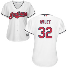 Women - Jay Bruce #32 Cleveland Indians Home White Cool Base Jersey
