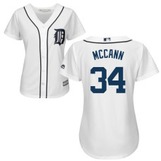 Women - Detroit Tigers James Mccann #34 White Authentic Cool base Jersey
