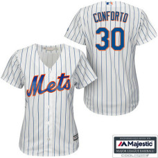 Women - New York Mets #30 Michael Conforto White Cool Base Home Jersey
