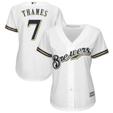 Women - Milwaukee Brewers #7 Eric Thames Home White Cool Base Jersey