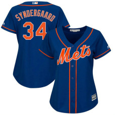 Women - New York Mets #34 Noah Syndergaard Alternate Royal Cool Base Jersey