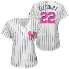 Women - New York Yankees #22 Jacoby Ellsbury White Home 2016 Mother's Day Cool Base Jersey