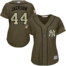 Women - Reggie Jackson #44 New York Yankees Salute to Service Olive Cool Base Jersey
