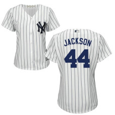 Women - Reggie Jackson #44 New York Yankees Authentic Home White Cool Base Jersey