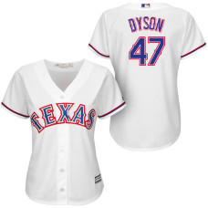 Women - Texas Rangers #47 Sam Dyson White Cool Base Home Jersey
