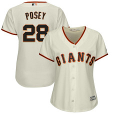 Women - San Francisco Giants #28 Buster Posey Alternate Tan Cool Base Jersey