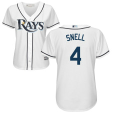 Women - Tampa Bay Rays #4 Blake Snell Home White Cool Base Jersey